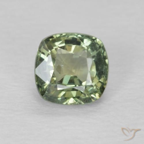 0.60ct Naturel Vert sauge Saphir, Coussin, VS
