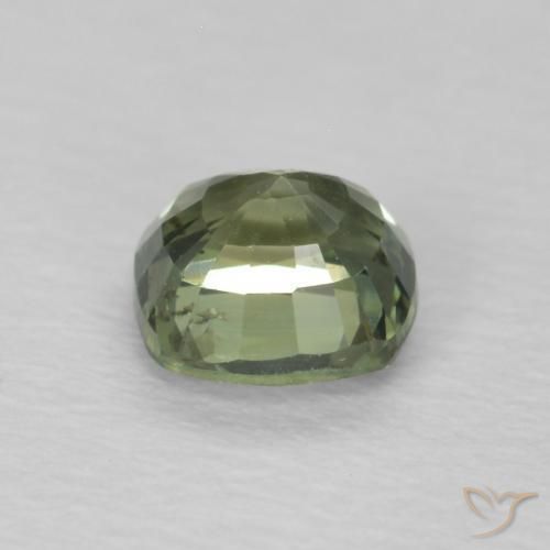Saphir Vert sauge naturelle Coussin, 0.60 ct, VS