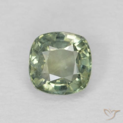 0.52ct Naturel Vert sauge Saphir, Coussin, VS