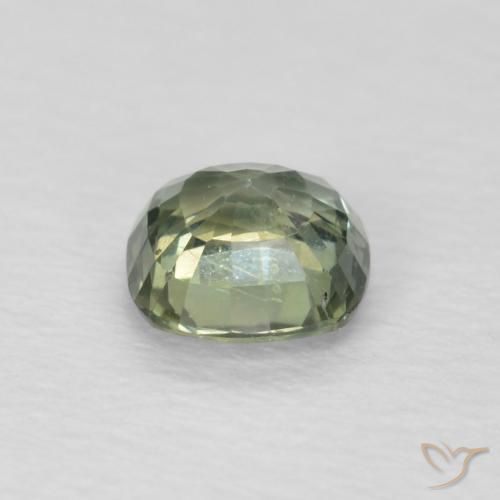 Saphir Vert sauge naturelle Coussin, 0.52 ct, VS