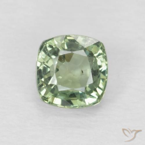 0.65ct Naturel Vert sauge léger Saphir, Coussin, VS