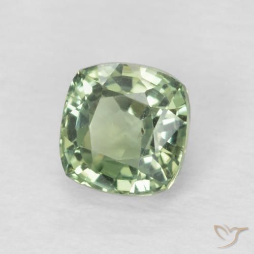 Saphir Vert sauge léger naturelle Coussin, 0.65 ct, VS