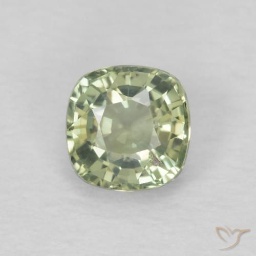 0.48ct Naturel Vert très clair Saphir, Coussin, VS