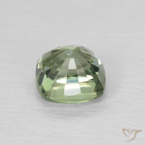 Saphir Vert sauge léger naturelle Coussin, 0.59 ct, VS