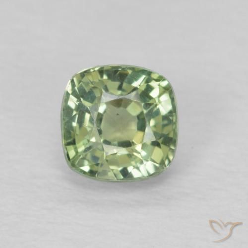0.54ct Naturel Vert sauge léger Saphir, Coussin, VS, Photo A
