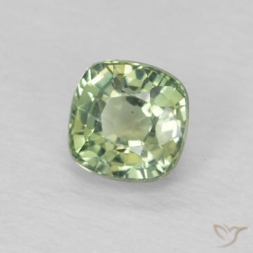 Saphir Vert sauge léger naturelle Coussin, 0.54 ct, VS