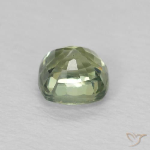 Saphir Vert sauge léger naturelle Coussin, 0.54 ct, VS
