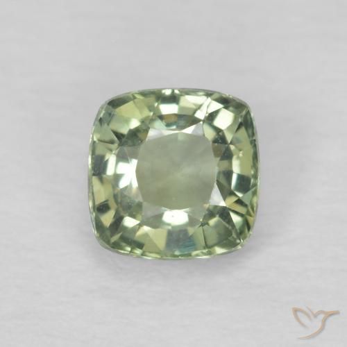 0.53ct Naturel Vert clair Saphir, Coussin, VS