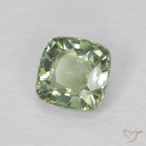 Saphir Vert clair naturelle Coussin, 0.53 ct, VS