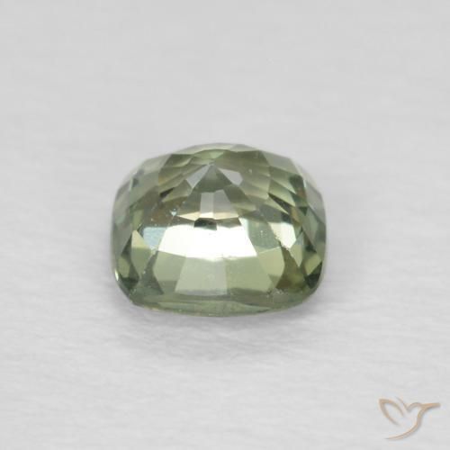 Saphir Vert clair naturelle Coussin, 0.53 ct, VS