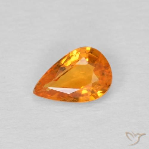 0.47ct Naturel Orange vif Saphir, En forme de poire, VS