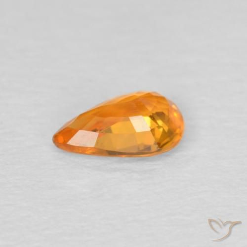 Saphir Orange vif naturelle En forme de poire, 0.47 ct, VS