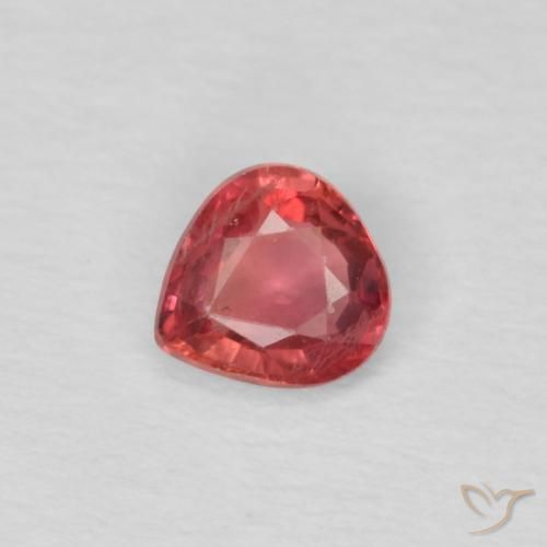 0.44ct Naturel Rouge moyen Saphir, En forme de poire, VS