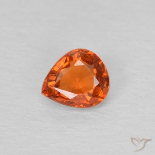 0.49ct Naturel Orange moyen Saphir, En forme de poire, VVS