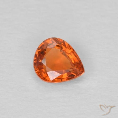 Saphir Orange moyen naturelle En forme de poire, 0.49 ct, VVS