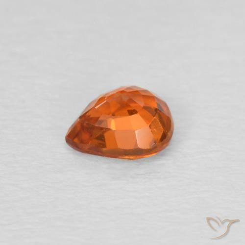 Saphir Orange moyen naturelle En forme de poire, 0.49 ct, VVS