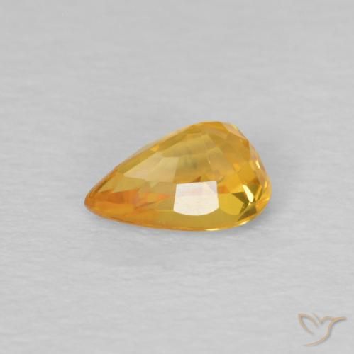 Saphir Orange moyen naturelle En forme de poire, 0.61 ct, VVS
