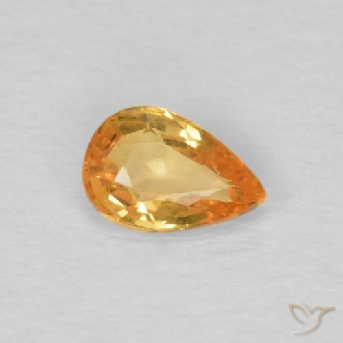Saphir Doré foncé naturelle En forme de poire, 0.51 ct, VVS-VS