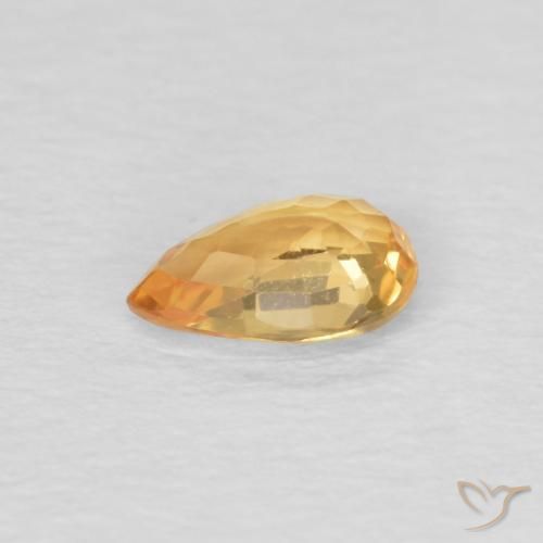 Saphir Doré foncé naturelle En forme de poire, 0.51 ct, VVS-VS