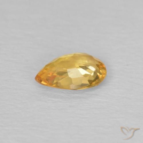 Saphir Orange doré profond naturelle En forme de poire, 0.44 ct, VS