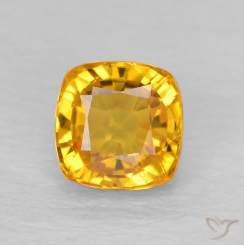 0.71ct Naturel Or moyen Saphir, Coussin, VVS-VS