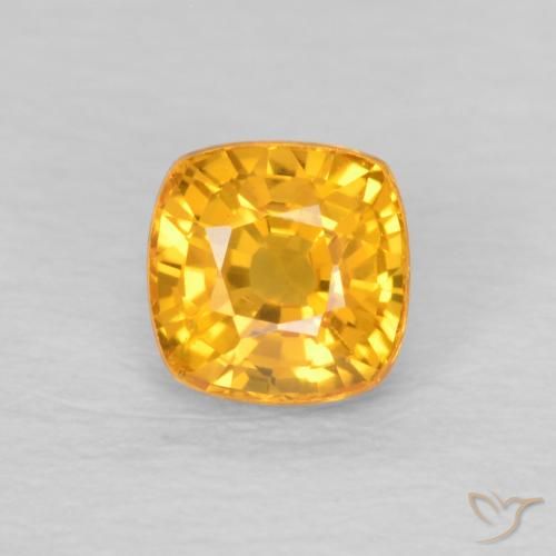 0.55ct Naturel Orange-or Saphir, Coussin, VVS-VS