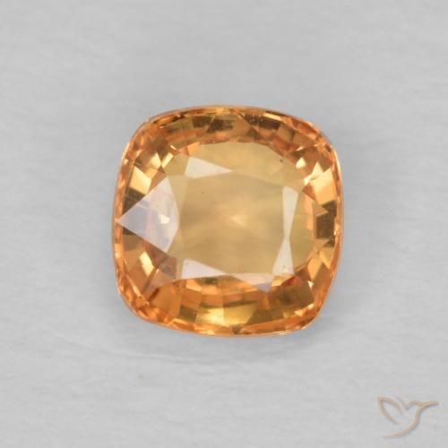 0.62ct Naturel Orange moyen Saphir, Coussin, VVS-VS