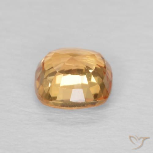 Saphir Orange moyen naturelle Coussin, 0.62 ct, VVS-VS