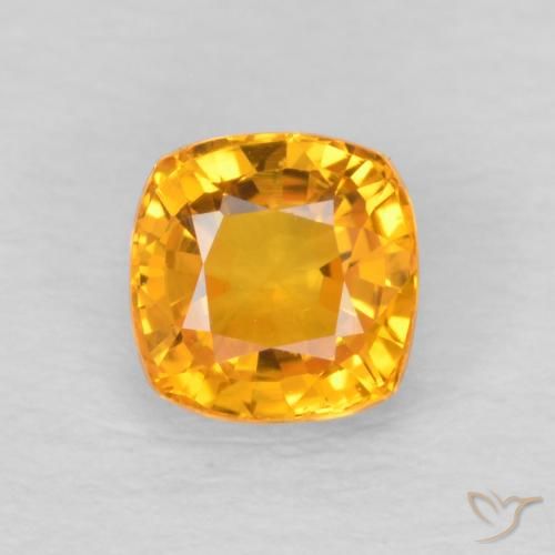 0.70ct Naturel Orange-or Saphir, Coussin, VVS-VS