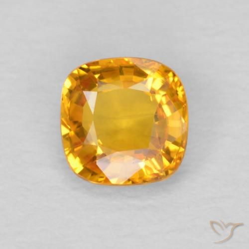 0.50ct Naturel Orange-or Saphir, Coussin, VVS-VS
