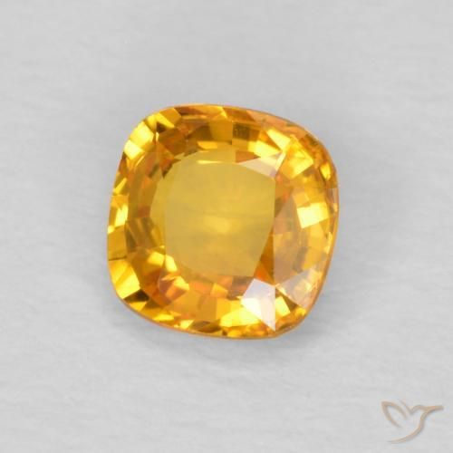 Saphir Orange-or naturelle Coussin, 0.50 ct, VVS-VS