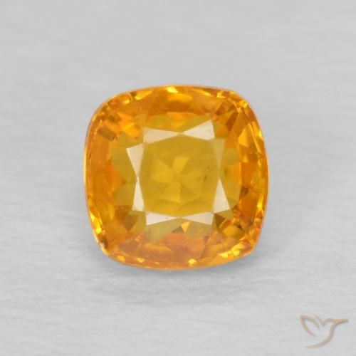 Saphir jaune de 0,59 carats à vendre, Coussin Saphir en vrac de Tanzanie, Gemme naturelle, 4,6 x 4,5 mm, Photo A