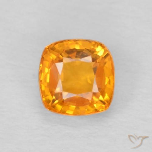 0.67ct Naturel Orange moyen Saphir, Coussin, VVS