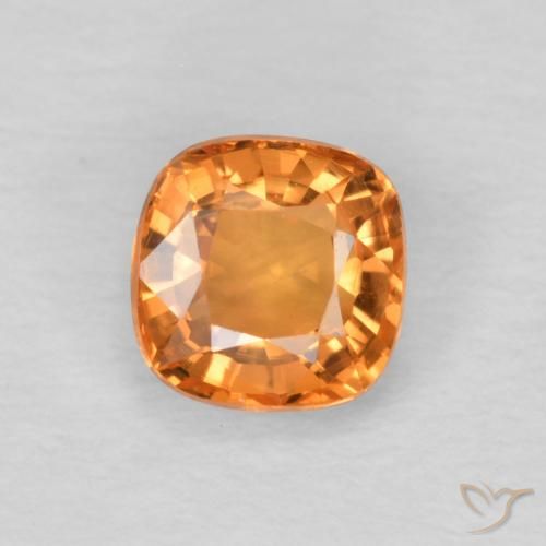 0.57ct Naturel Orange moyen Saphir, Coussin, VVS