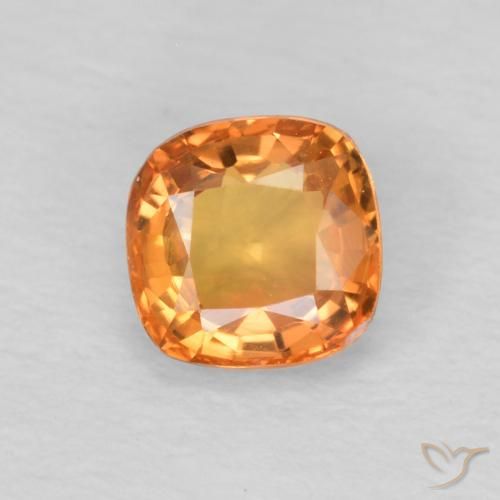 0.51ct Naturel Orange rougeâtre Saphir, Coussin, VVS