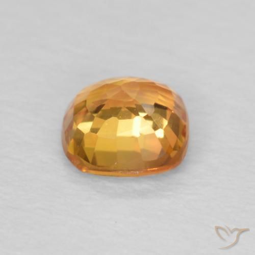 Saphir Orange rougeâtre naturelle Coussin, 0.51 ct, VVS