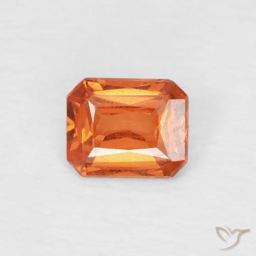 0.46ct Naturel Orange rougeâtre Saphir, Taille émeraude, VVS