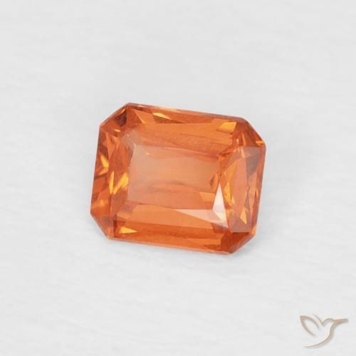 Saphir Orange rougeâtre naturelle Octogone / coupe Émeraude, 0.46 ct, VVS