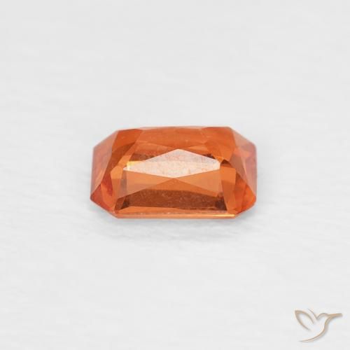 Saphir Orange rougeâtre naturelle Octogone / coupe Émeraude, 0.46 ct, VVS