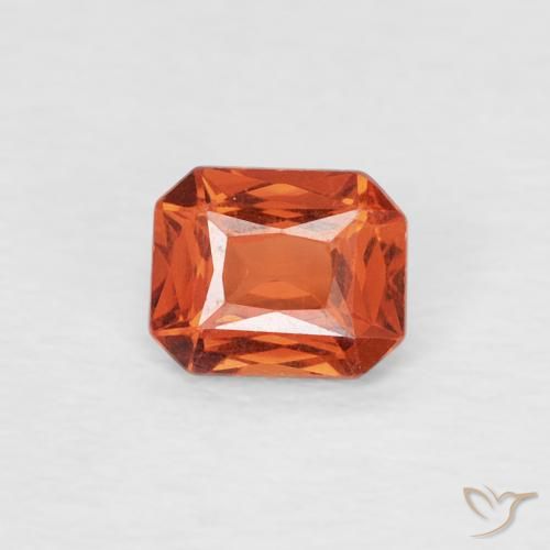 0.46ct Naturel Ambre orange Saphir, Taille émeraude, VVS