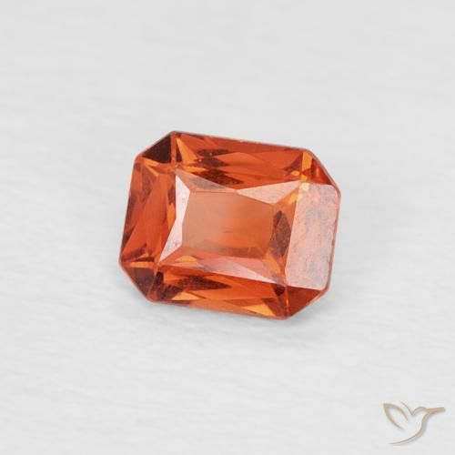 Saphir Ambre orange naturelle Octogone / coupe Émeraude, 0.46 ct, VVS