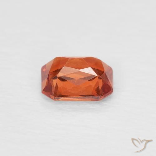 Saphir Ambre orange naturelle Octogone / coupe Émeraude, 0.46 ct, VVS