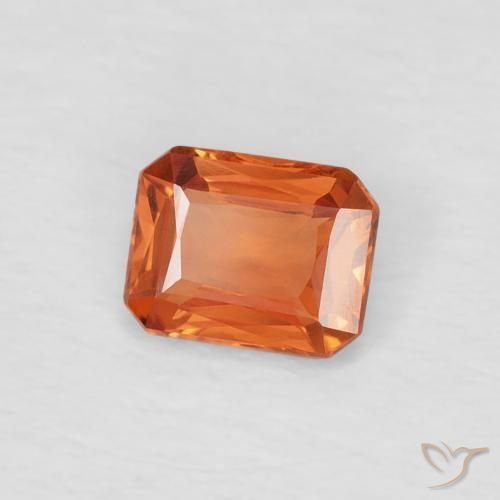 Saphir Medium Dark-Orange naturelle Octogone / coupe Émeraude, 0.42 ct, VVS