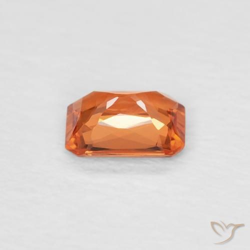 Saphir Medium Dark-Orange naturelle Octogone / coupe Émeraude, 0.42 ct, VVS