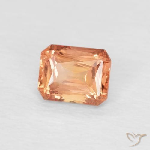 Saphir Orange moyen naturelle Octogone / coupe Émeraude, 0.55 ct, VVS