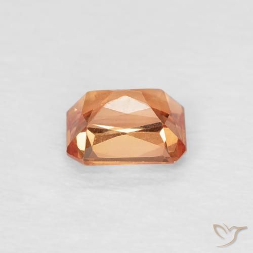 Saphir Orange moyen naturelle Octogone / coupe Émeraude, 0.55 ct, VVS
