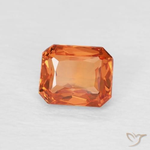 Saphir Orange jaunâtre naturelle Octogone / coupe Émeraude, 0.63 ct, VVS