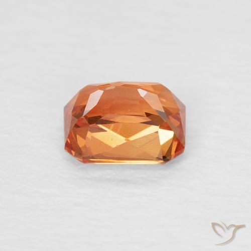 Saphir Orange jaunâtre naturelle Octogone / coupe Émeraude, 0.63 ct, VVS