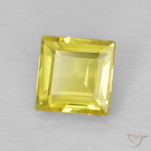 Saphir Jaune clair naturelle Carré, 0.56 ct, VS
