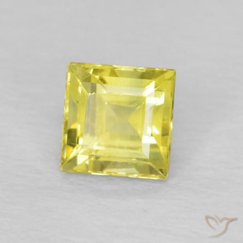 Saphir Jaune maïs léger naturelle Carré, 0.54 ct, VS